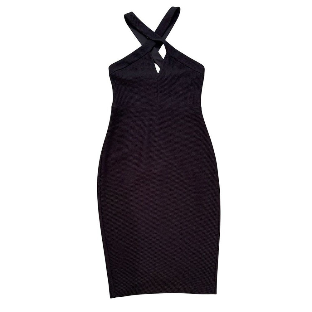 Express Women's Black Crisscross Halter Sheath Dress 2‎ Knee Length elegant $88